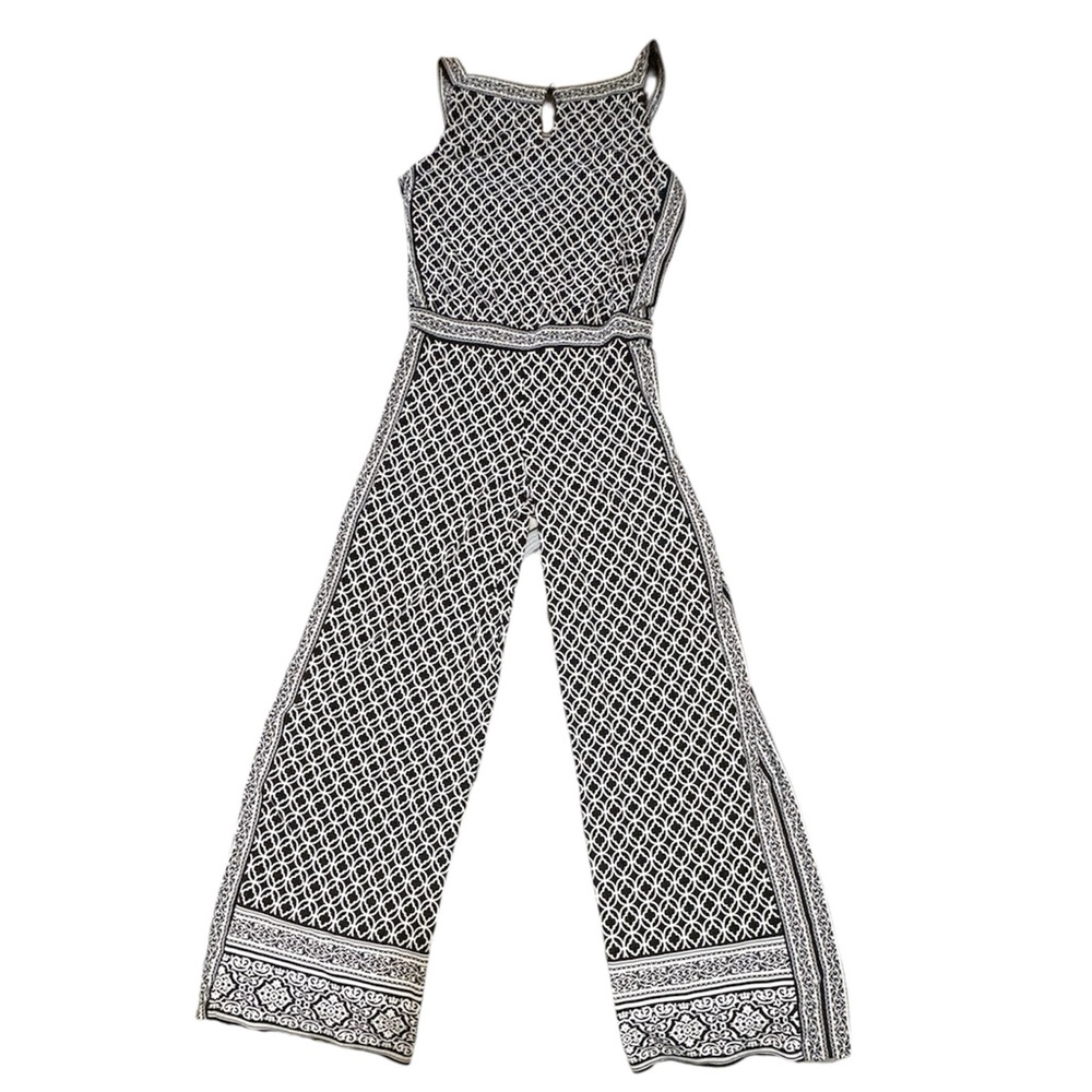 White House Black Market Monochrome Geometric Jumpsuit - Picture 2 of 5